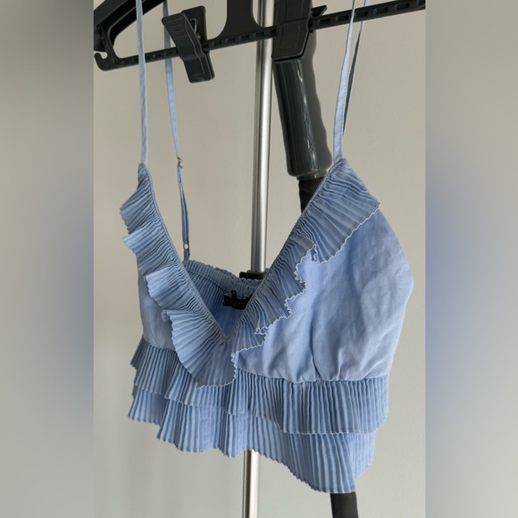 Zara limited edition brand new frill pattern stretchable crop top - Picture 4 of 6